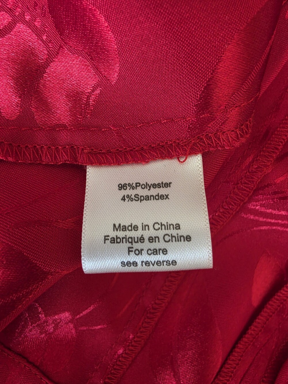 NWOT Rony Kobo Croppes Red Satin V-Neck Blouse with Puff Sleeves - Picture 14 of 15